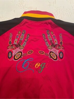 COOGI Red & Black Zip-Detail Jacket Accent